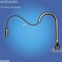 Nantucket Sinks Premium Kitchen 1.75 GPM Lever Stainless Steel Kitchen Faucet, Lever, KFPD16BRS