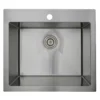 Nantucket Sinks Pro Series 25" Drop In/Topmount 304 Stainless Steel Laundry/Utility Sink with Accessories, SR2522-12-16