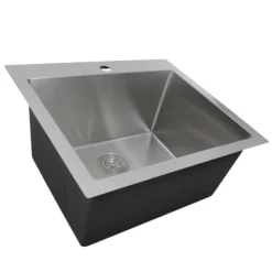 Nantucket Sinks Pro Series 25" Drop In/Topmount 304 Stainless Steel Laundry/Utility Sink with Accessories, SR2522-12-16