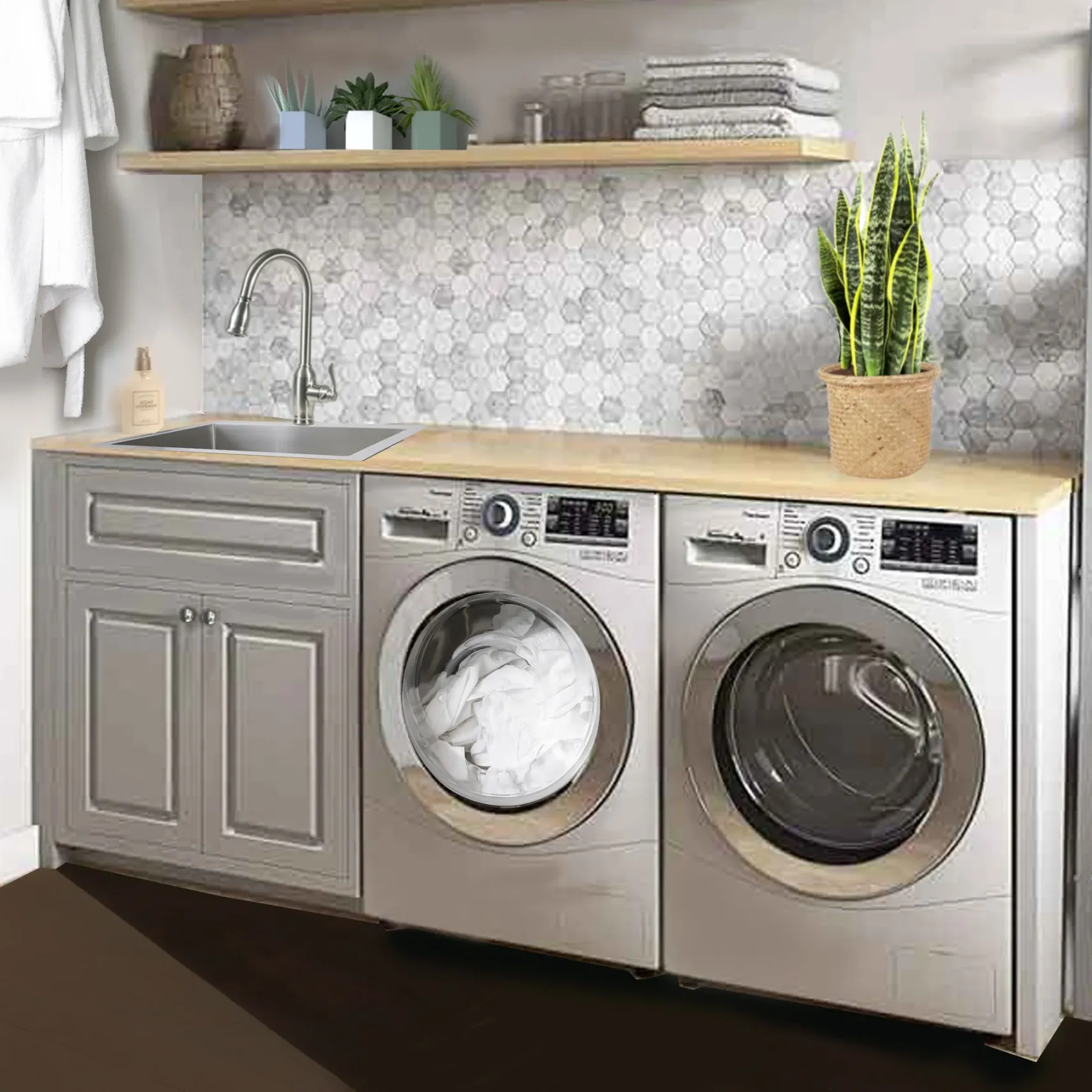 Nantucket Sinks Pro Series 25" Drop In/Topmount 304 Stainless Steel Laundry/Utility Sink with Accessories, SR2522-12-16