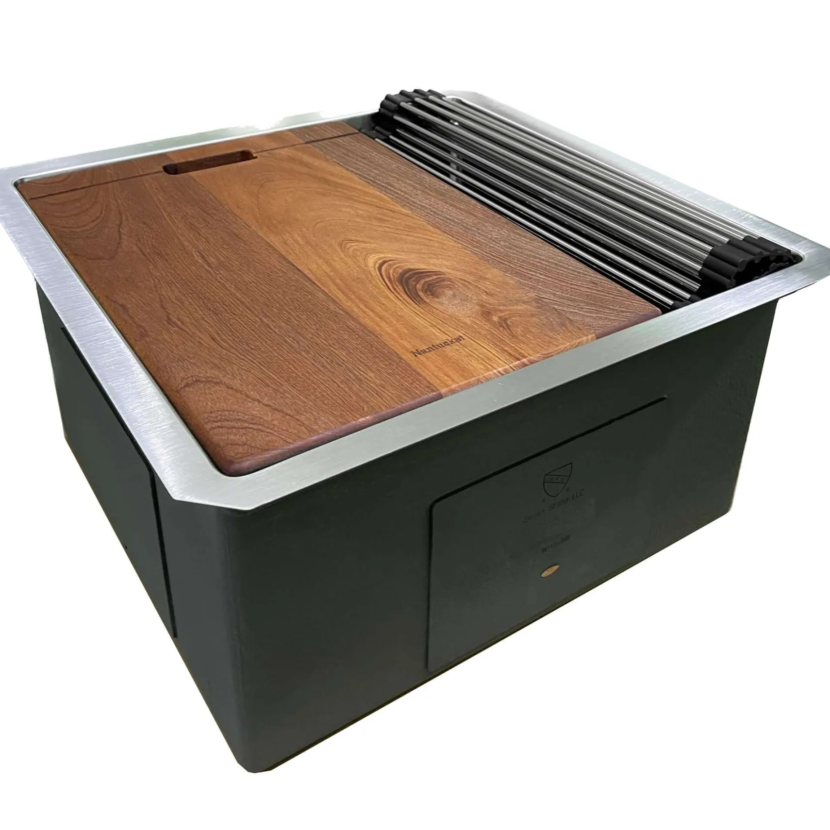 Nantucket Sinks Pro Series 19" Square 304 Stainless Steel Bar/Kitchen Sink with Accessories, 16 Gauge, SR-PS-1919-16