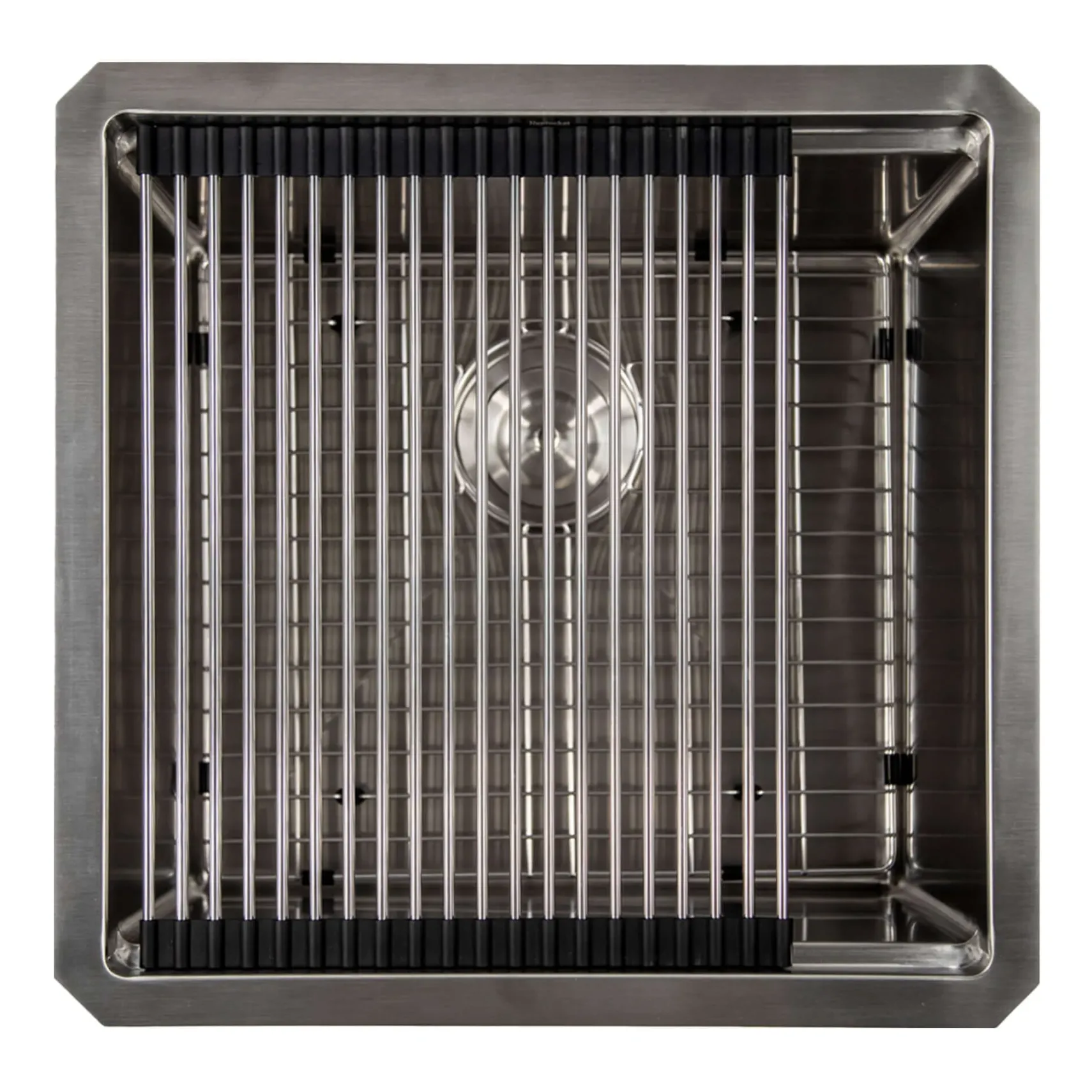 Nantucket Sinks Pro Series 19" Square 304 Stainless Steel Bar/Kitchen Sink with Accessories, 16 Gauge, SR-PS-1919-16