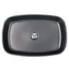 Nantucket Sinks Regatta 24" x 15.75" Rectangular Fireclay Bathroom Vessel Sink with Accessories, Matte Black, RC6044MB