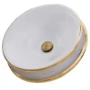 Nantucket Sinks Regatta 19" Fireclay Bathroom Vessel Sink, White/Gold, RC74040PG