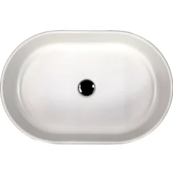 Nantucket Sinks Regatta 23.75" x 15.75" Oval Fireclay Bathroom Vessel Sink with Accessories, Matte White, RC5022MW