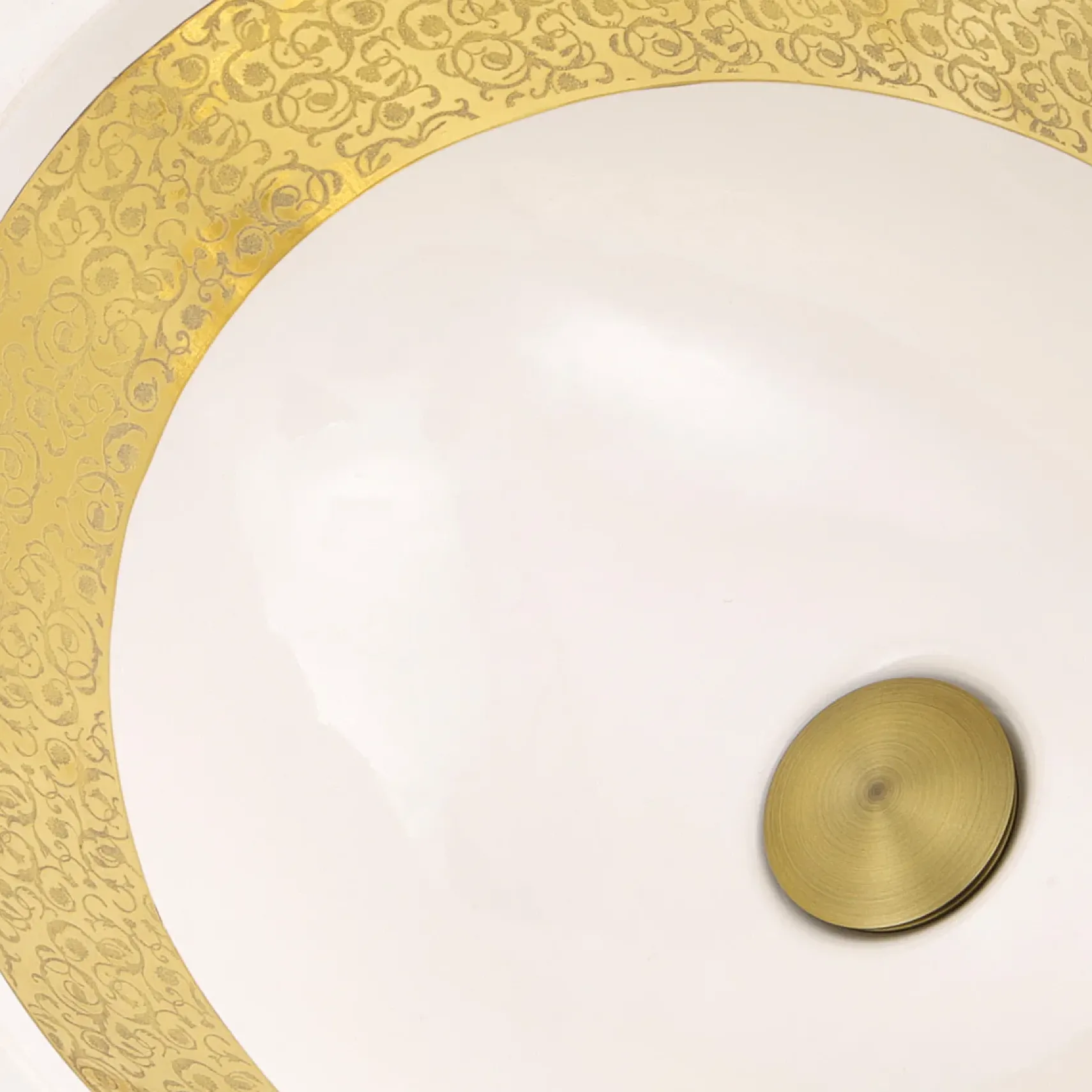 Nantucket Sinks Regatta 19" Fireclay Bathroom Sink, White/Gold, RC78340GRD