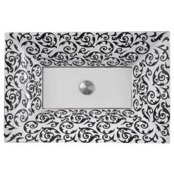 Nantucket Sinks Regatta 25" Fireclay Bathroom Vessel Sink, White/Black/Platinum, RC73040PD