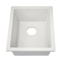Nantucket Sinks Rockport 15" Rectangle Granite Composite Bar/Kitchen Sink with Accessories, White, PR1815-W