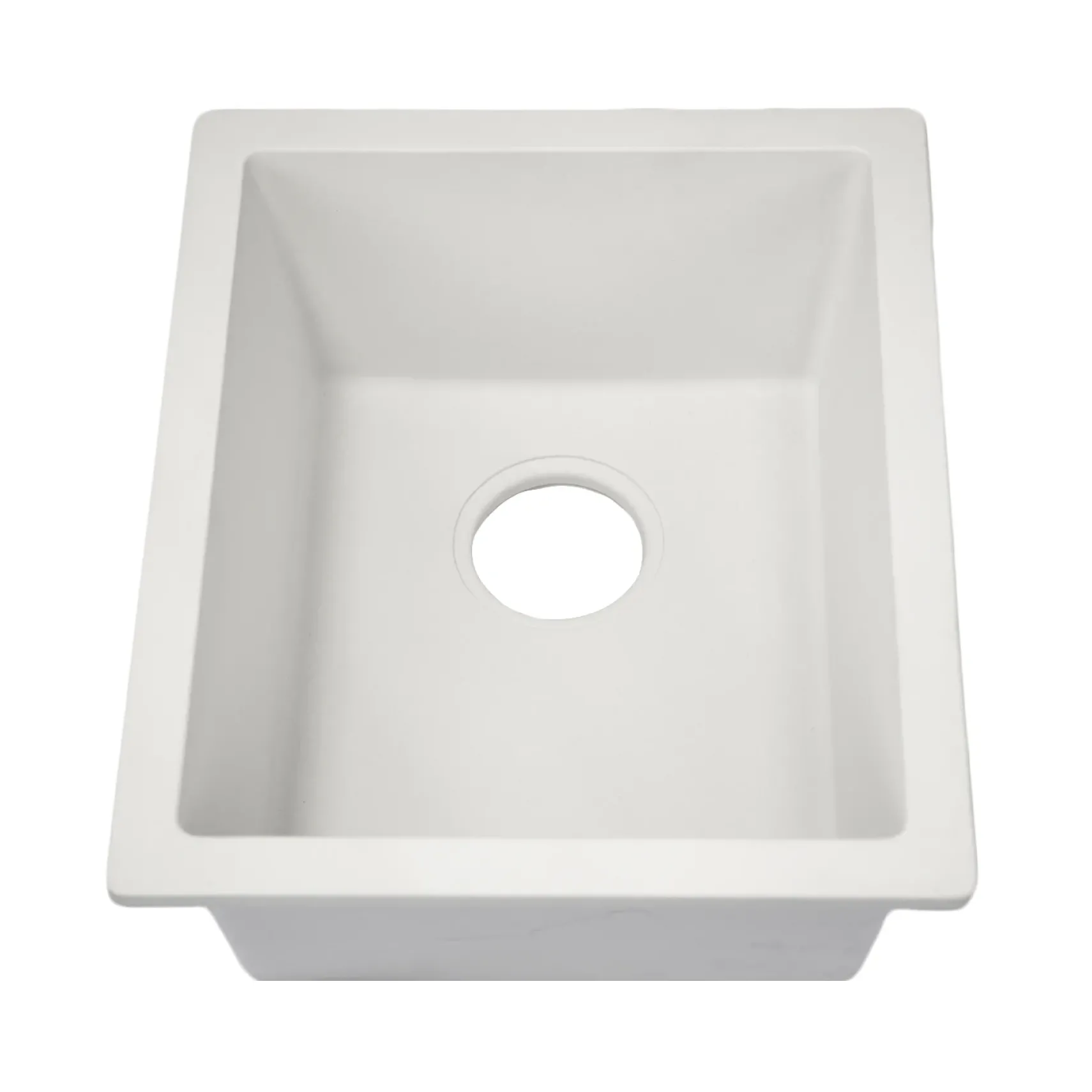 Nantucket Sinks Rockport 15" Rectangle Granite Composite Bar/Kitchen Sink with Accessories, White, PR1815-W