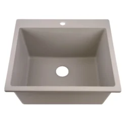 Nantucket Sinks Rockport 25" Dual Mount Granite Composite Laundry Sink, Truffle, PR2522-DM-TR