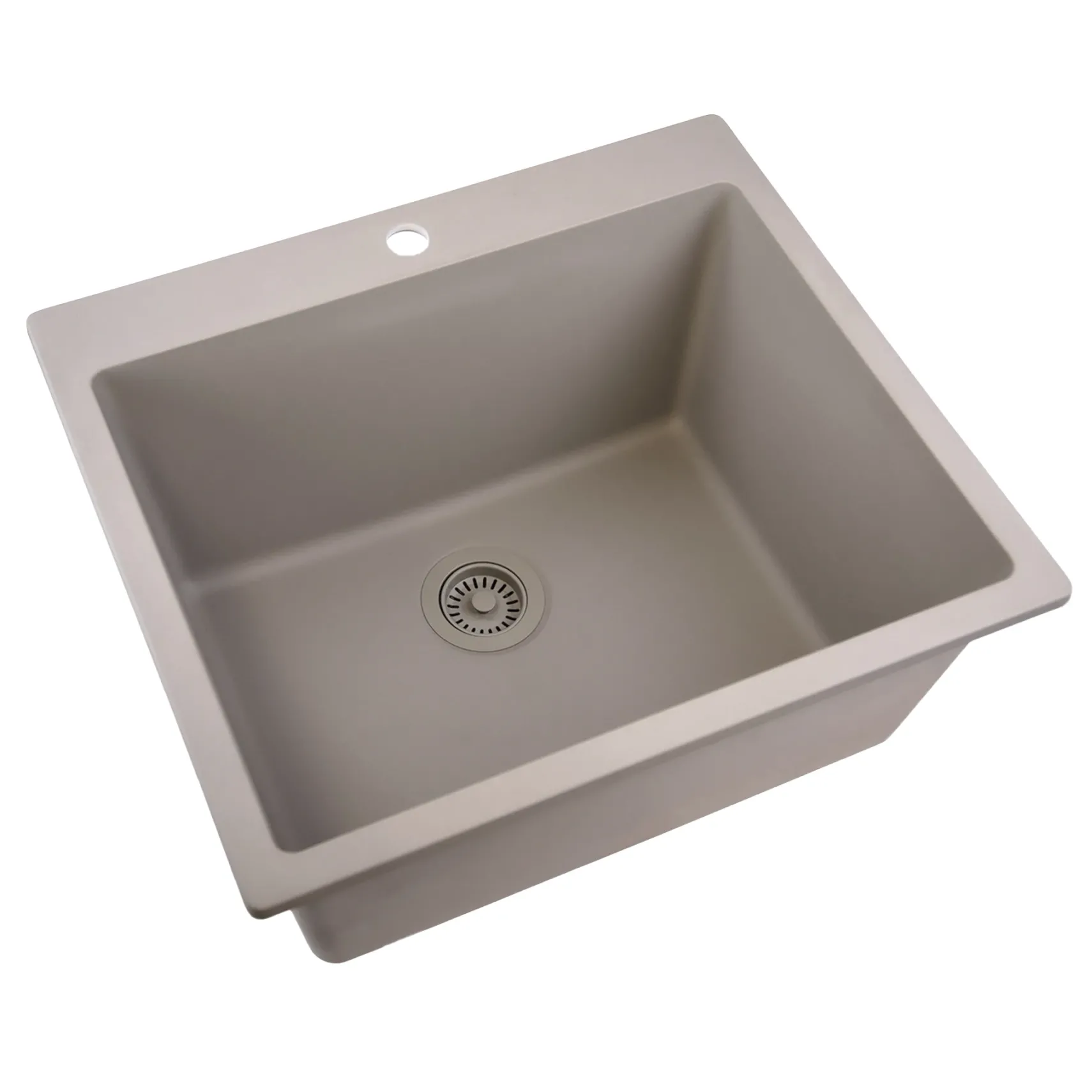 Nantucket Sinks Rockport 25" Dual Mount Granite Composite Laundry Sink, Truffle, PR2522-DM-TR