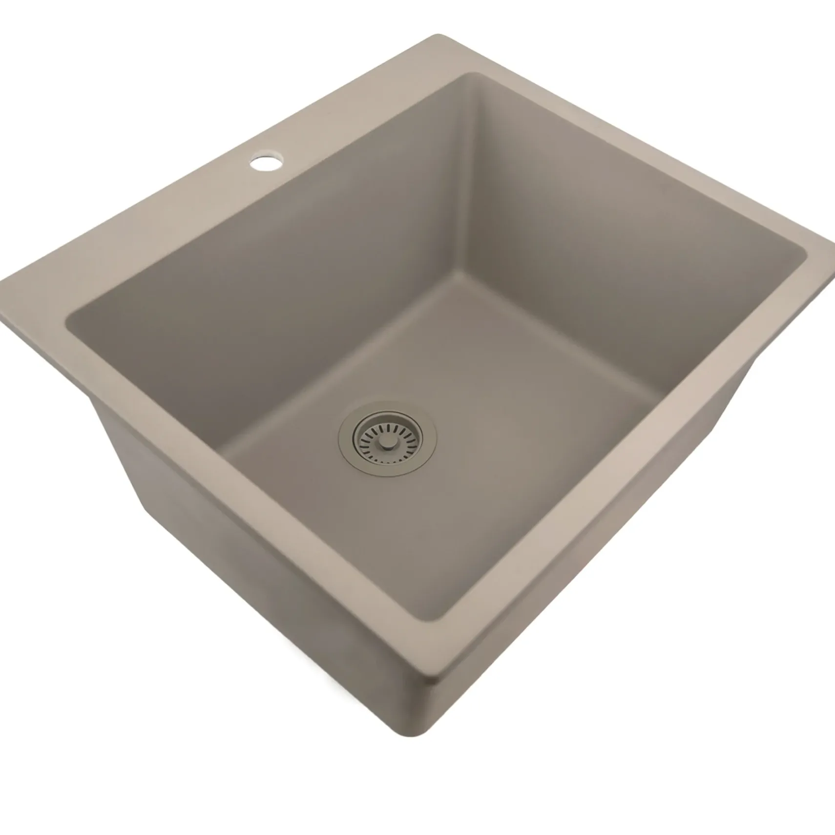 Nantucket Sinks Rockport 25" Dual Mount Granite Composite Laundry Sink, Truffle, PR2522-DM-TR