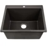 Nantucket Sinks Rockport 25" Dual Mount Granite Composite Laundry Sink, Black, PR2522-DM-BL