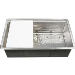 Nantucket Sinks All Weather 32" Undermount 316 Marine Grade Stainless Steel Kitchen Sink with Accessories, 16 Gauge, AW-PS-3219-16