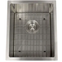 Nantucket Sinks All Weather 15" Undermount 316 Marine Grade Stainless Steel Kitchen Sink with Accessories, 16 Gauge, AW1518-16