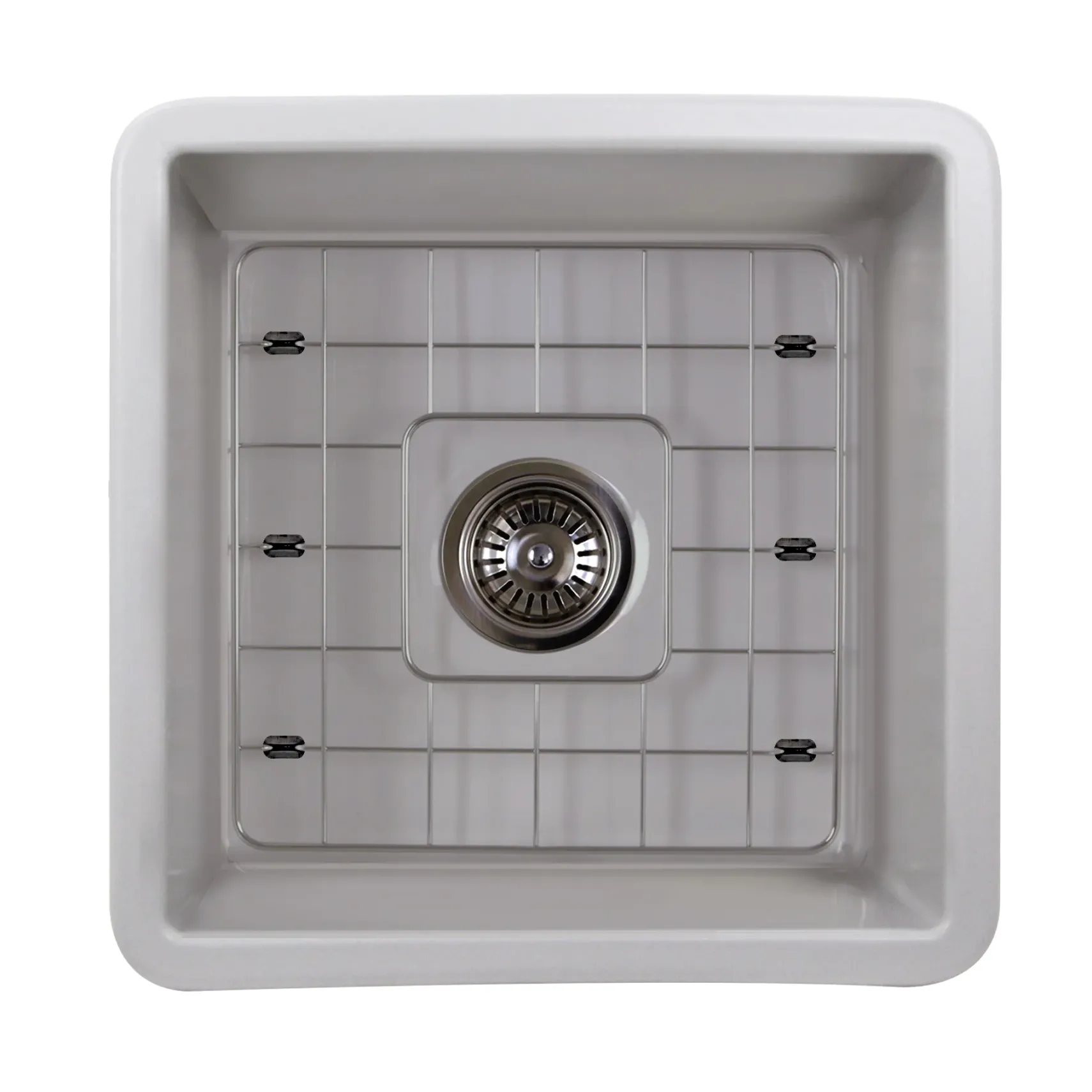 Nantucket Sinks Cape 18" Dual Mount Fireclay Kitchen Sink with Accessories, Matte Grey, Wellfleet-1818GR