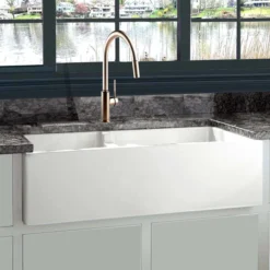 Nantucket Sinks Cape 36" Fireclay Farmhouse Sink, 60/40 Double Bowl, White, Hyannis-36-DBL