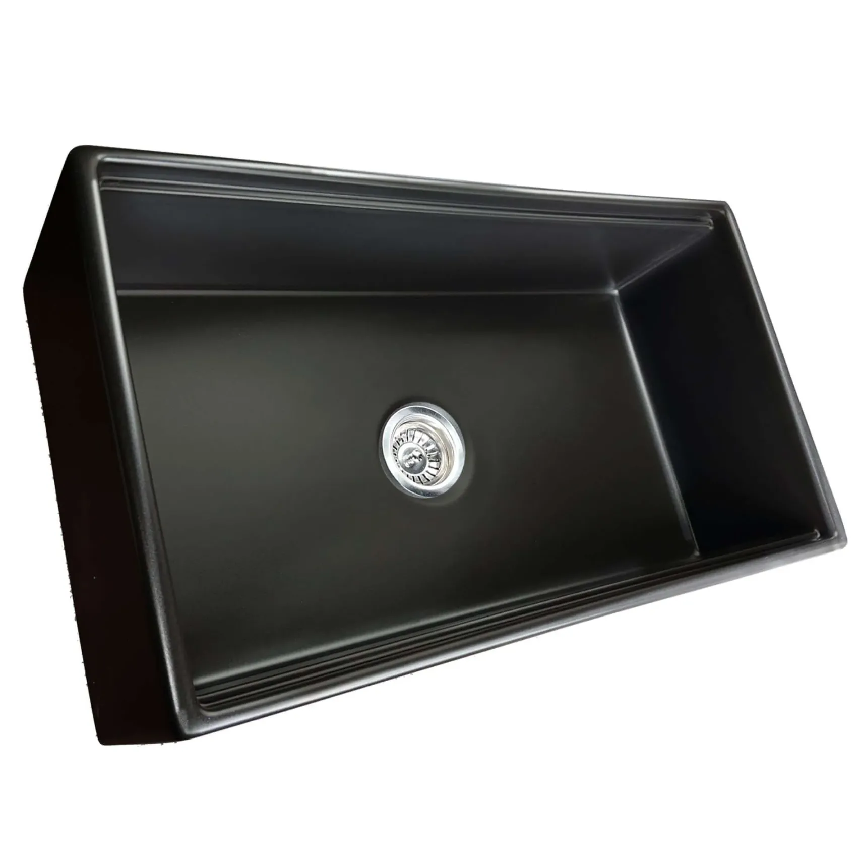 Nantucket Sinks Cape 33" Fireclay Workstation Farmhouse Sink with Accessories, Matte Black, T-PS33MB