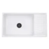 Nantucket Sinks Cape 36" Fireclay Farmhouse Sink, White, FCFS36-DB