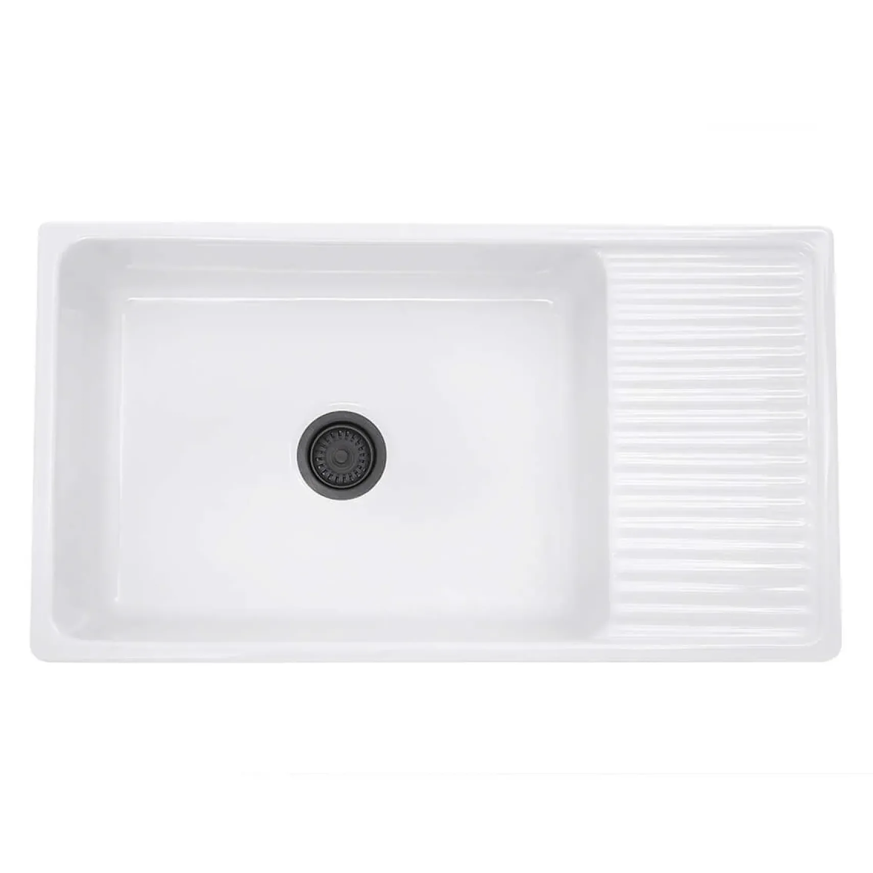 Nantucket Sinks Cape 36" Fireclay Farmhouse Sink, White, FCFS36-DB