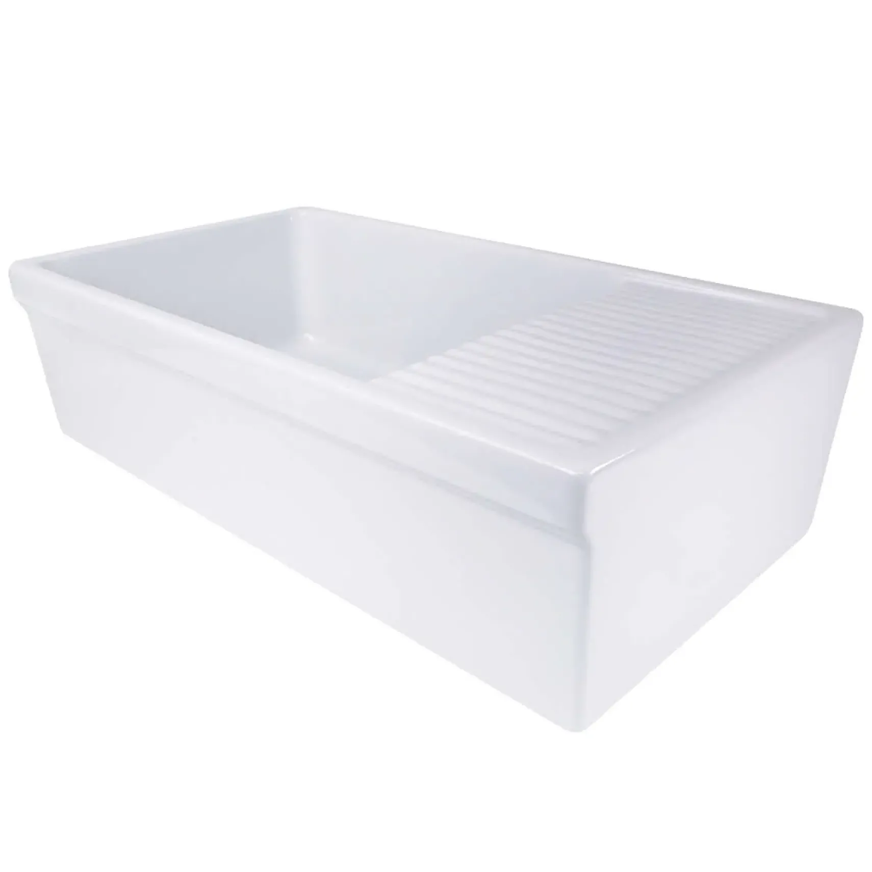 Nantucket Sinks Cape 36" Fireclay Farmhouse Sink, White, FCFS36-DB