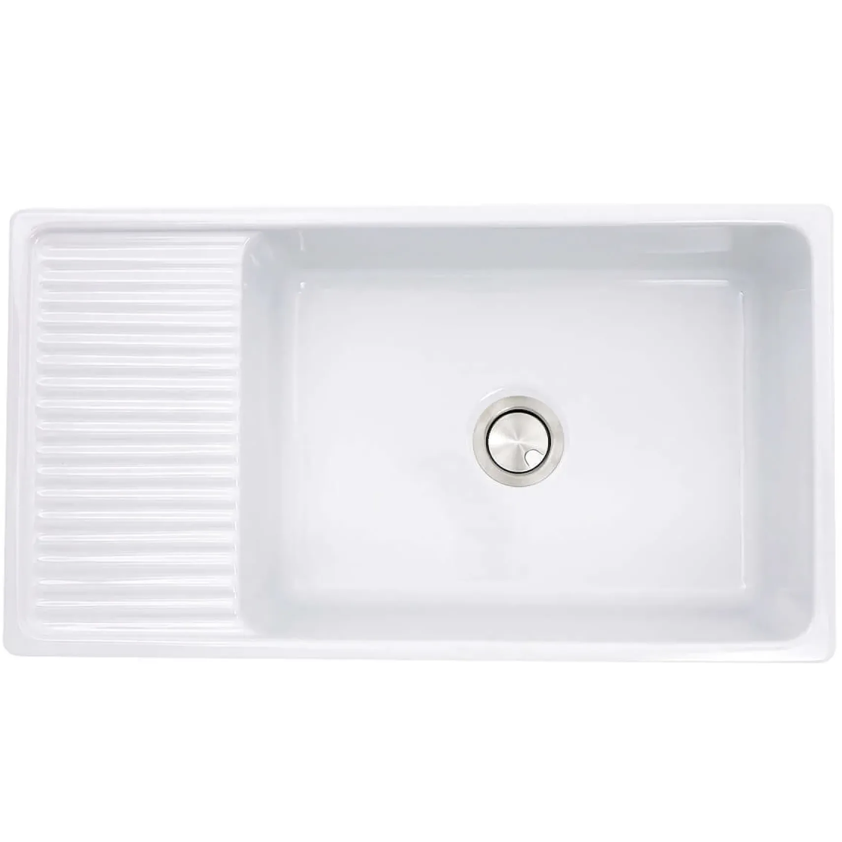 Nantucket Sinks Cape 36" Fireclay Farmhouse Sink, White, FCFS36-DB
