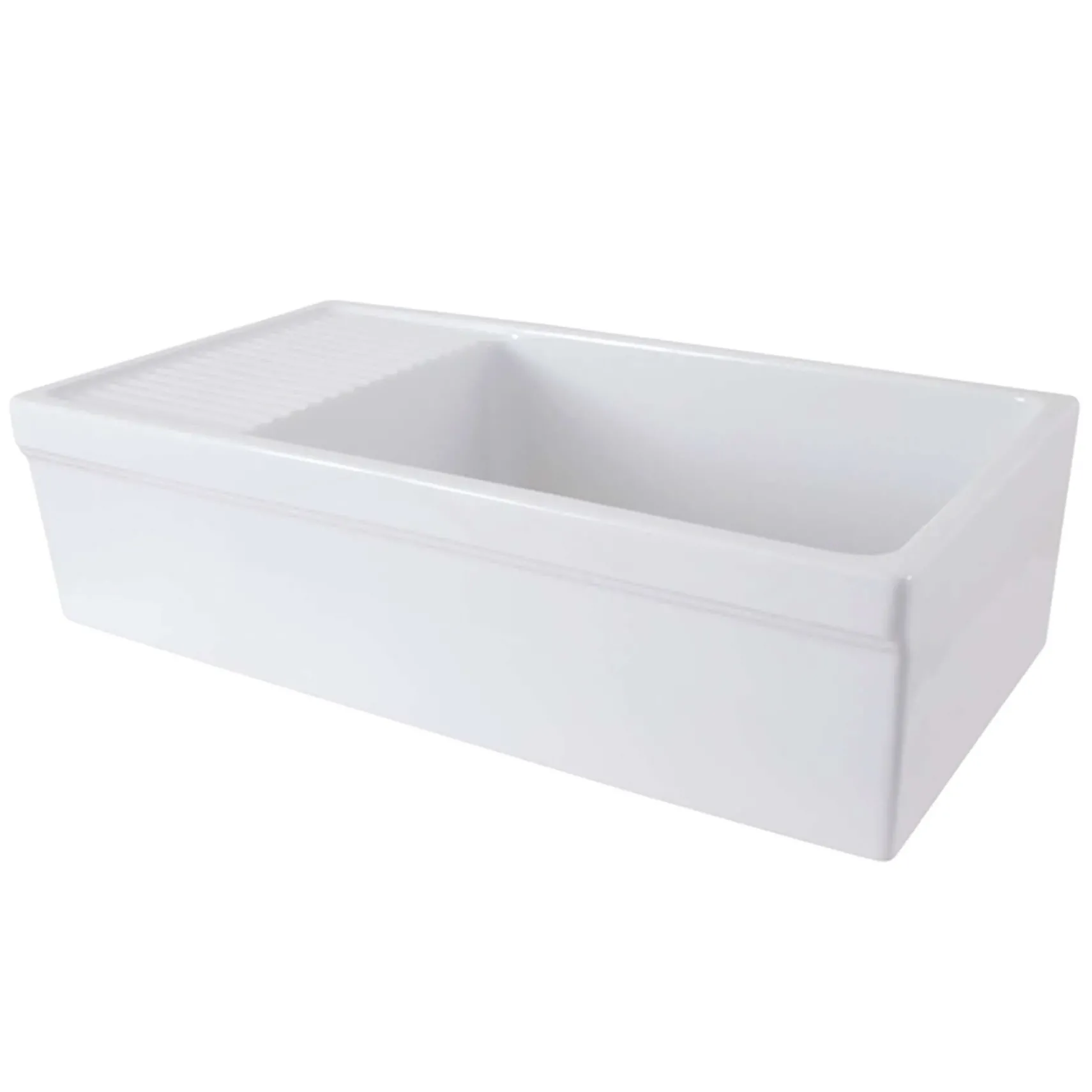 Nantucket Sinks Cape 36" Fireclay Farmhouse Sink, White, FCFS36-DB