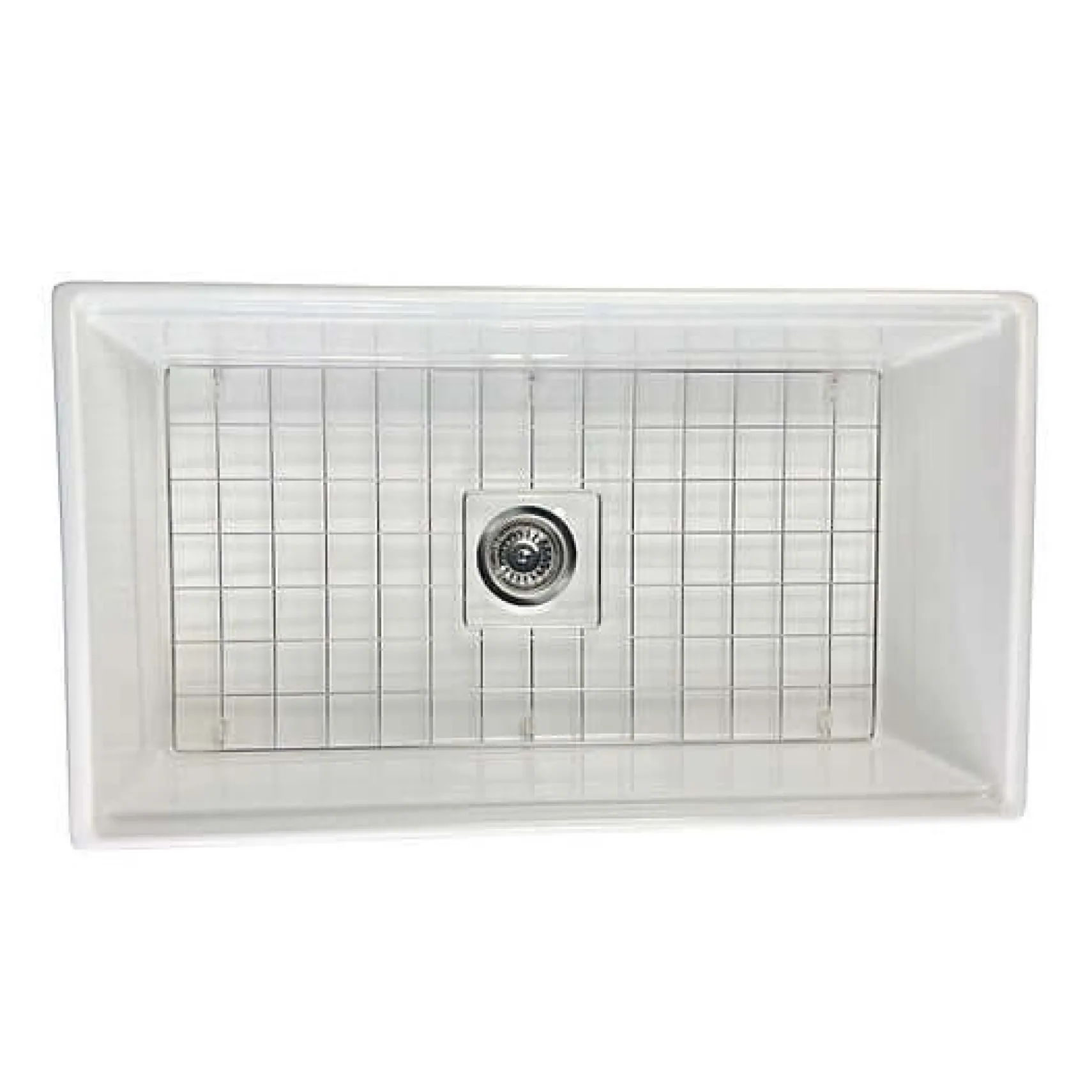 Nantucket Sinks Cape 33" Fireclay Workstation Farmhouse Sink with Accessories, White, T-PS33W