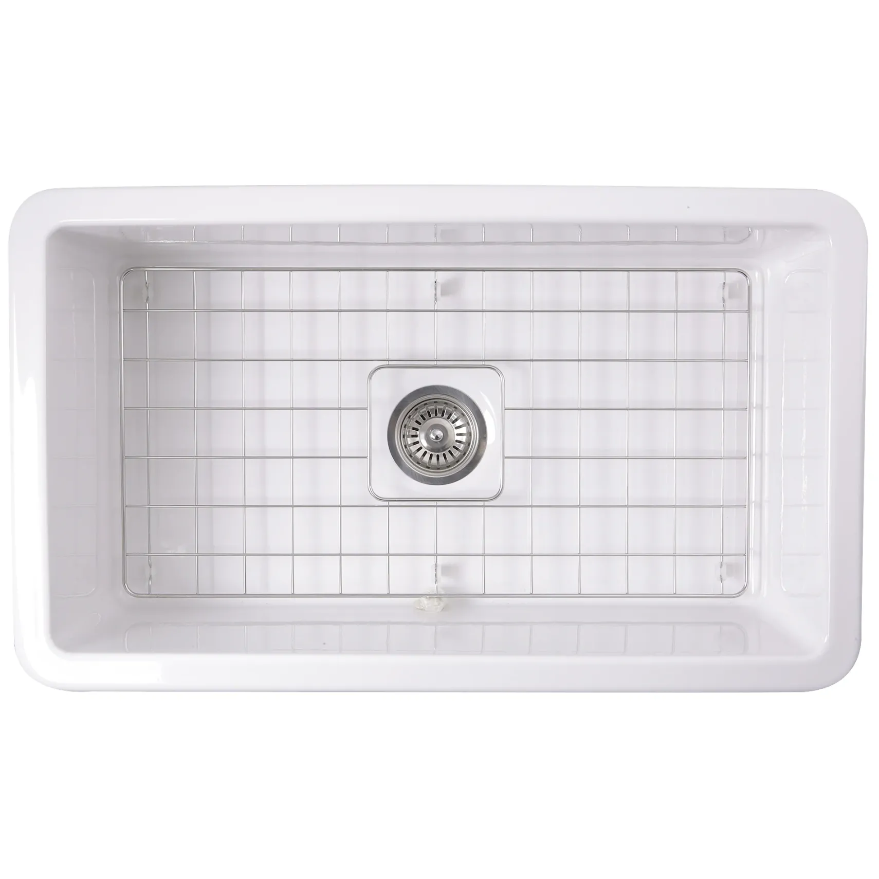 Nantucket Sinks Cape 32" Fireclay Kitchen Sink, White, Wellfleet-3218W