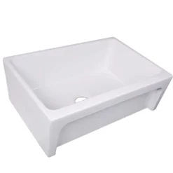 Nantucket Sinks Cape 30" Fireclay Farmhouse Sink, White, WH3018FCL
