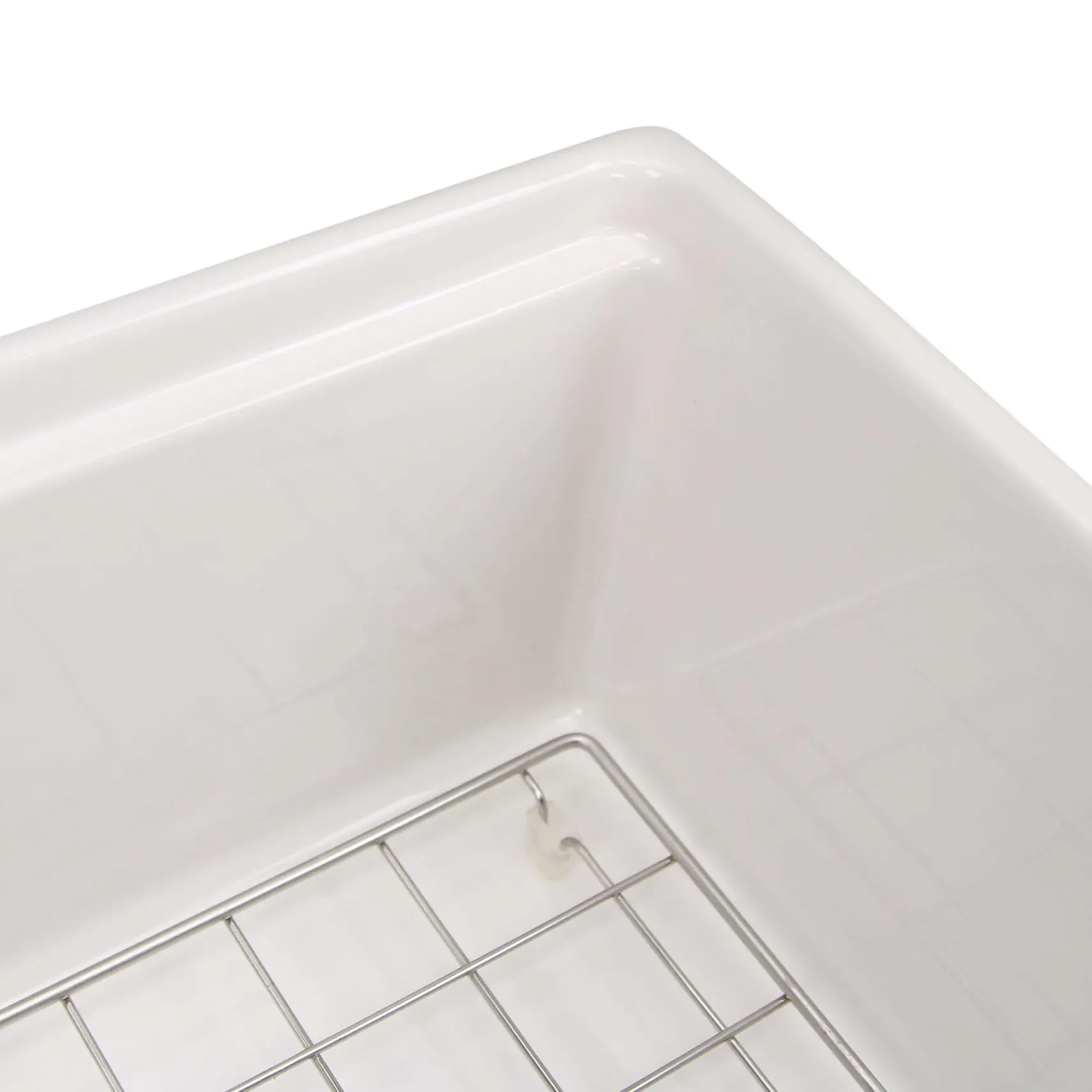 Nantucket Sinks Cape 30" Fireclay Workstation Farmhouse Sink with Accessories, White, T-PS30W