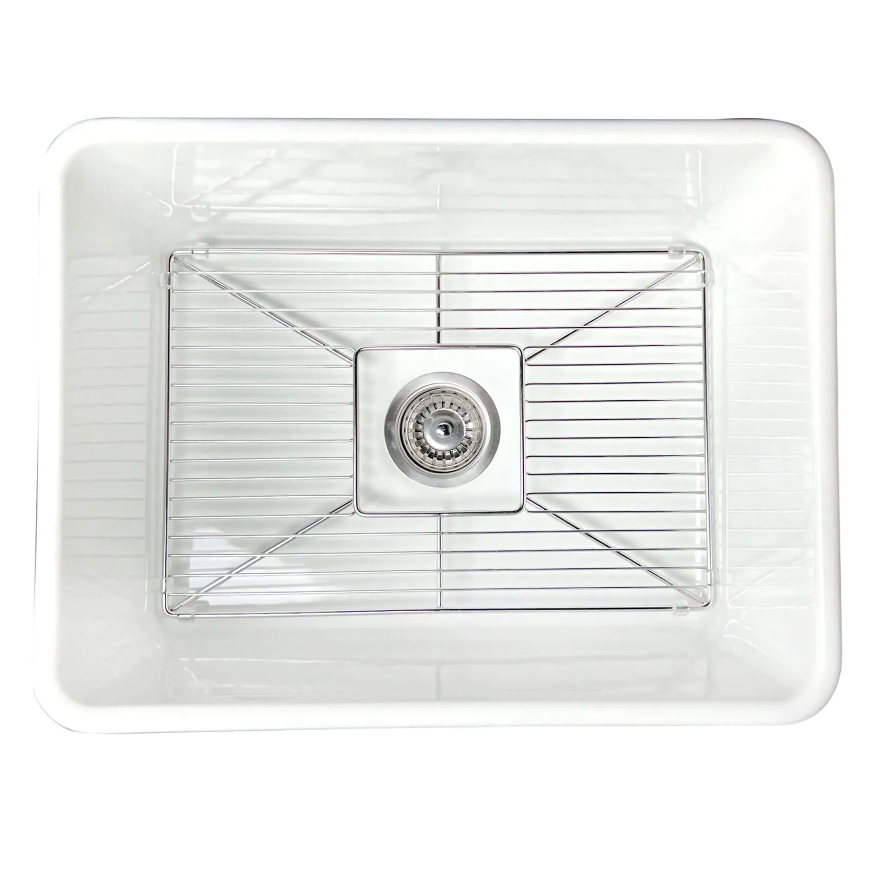 Nantucket Sinks Cape 23" Fireclay Farmhouse Sink with Accessories, White, P-FCS23