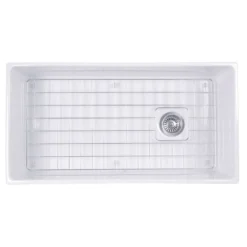 Nantucket Sinks Cape 36" Fireclay Farmhouse Sink, White, T-FCFS36