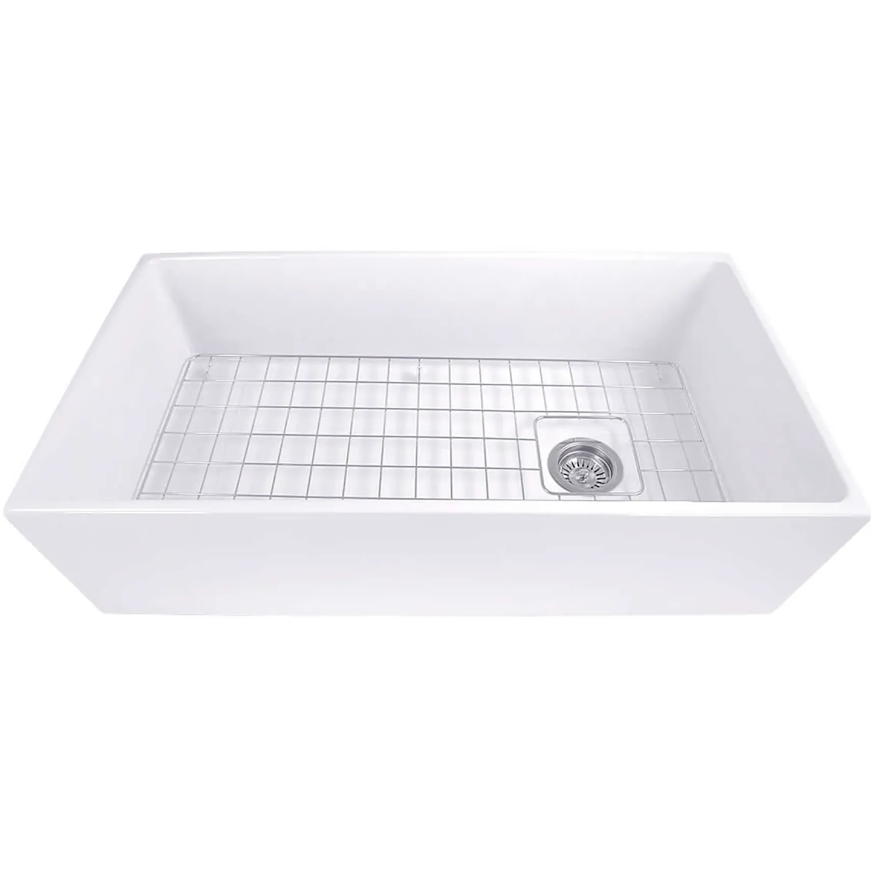 Nantucket Sinks Cape 36" Fireclay Farmhouse Sink, White, T-FCFS36