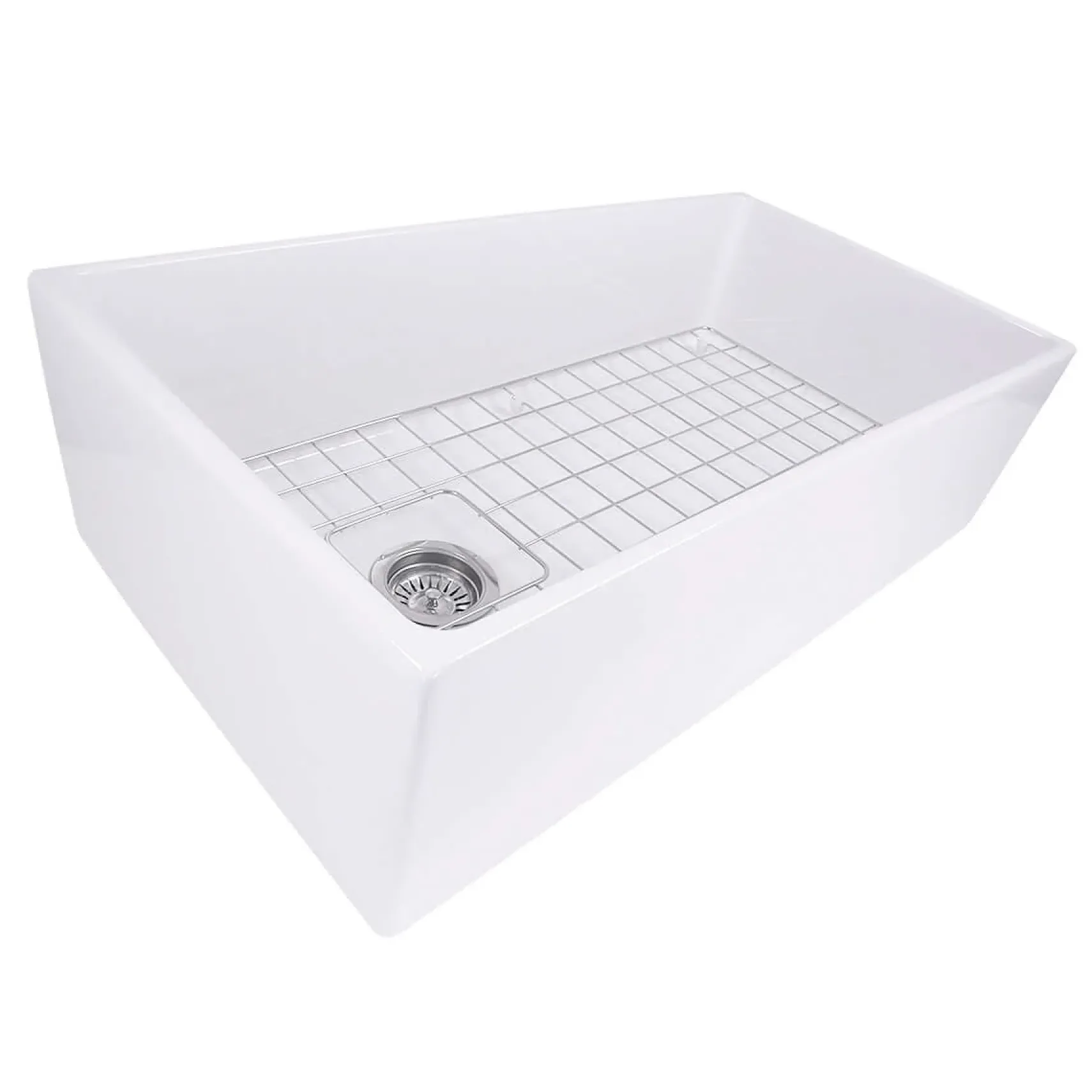 Nantucket Sinks Cape 36" Fireclay Farmhouse Sink, White, T-FCFS36