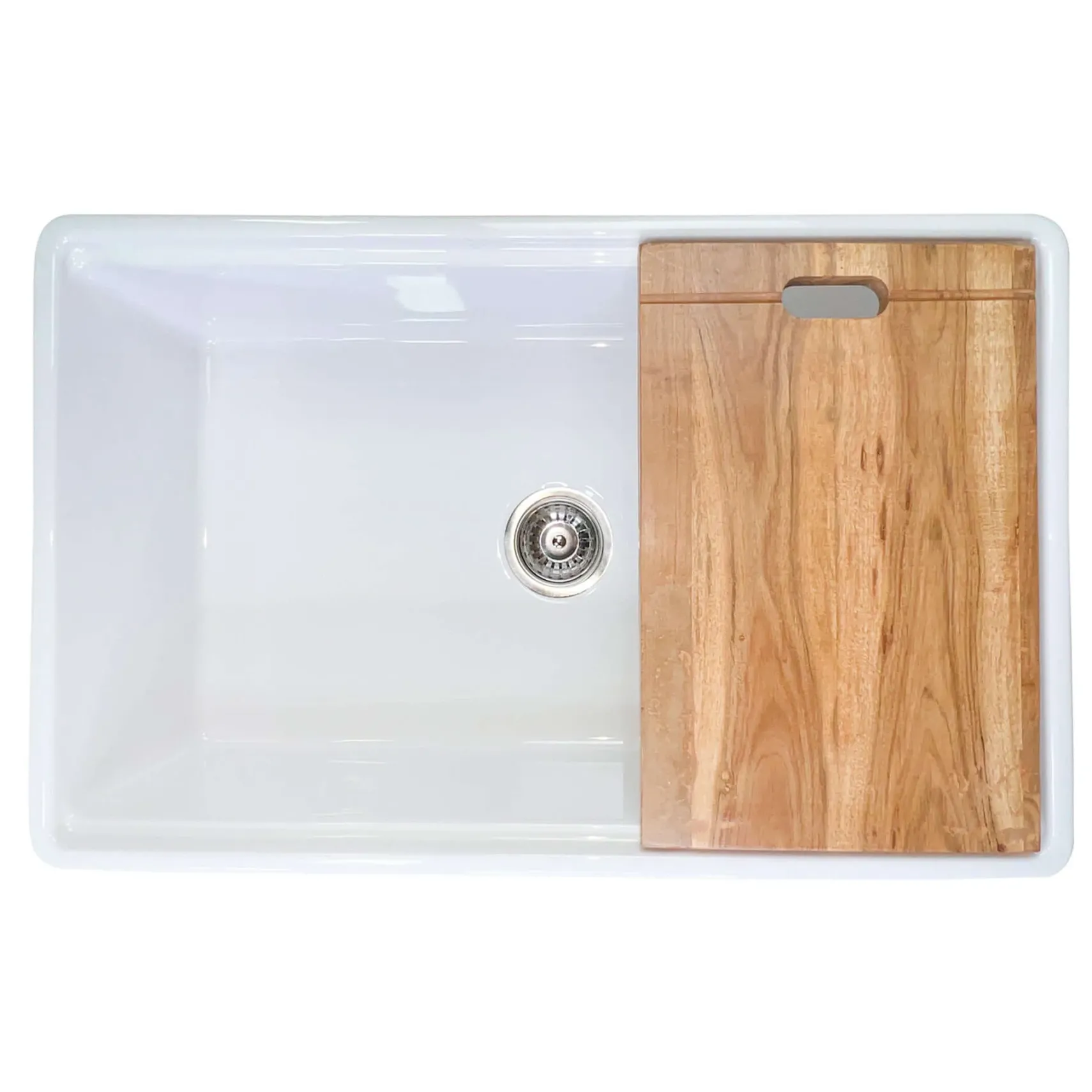 Nantucket Sinks Cape 30" Fireclay Workstation Farmhouse Sink, White, Dennis30SG