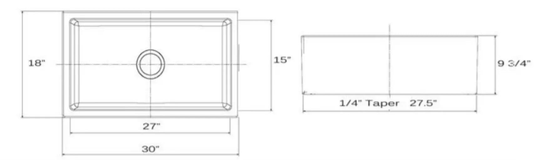 Nantucket Sinks Cape 30" Fireclay Farmhouse Sink, White, Hyannis-30
