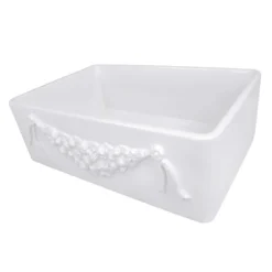 Nantucket Sinks Cape 30" Fireclay Farmhouse Sink, White, Garland-30W