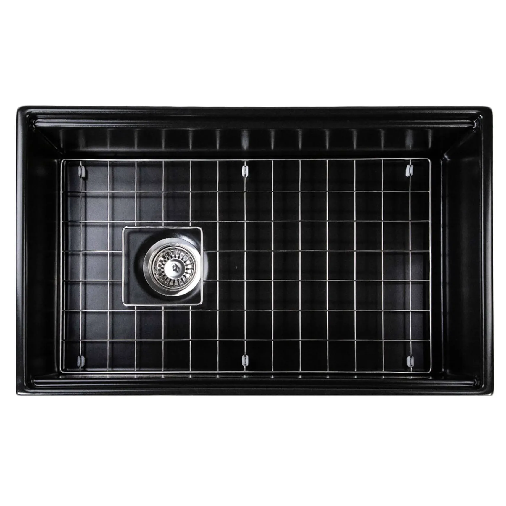 Nantucket Sinks Cape 30" Fireclay Workstation Farmhouse Sink with Accessories, Matte Black, T-PS30MB