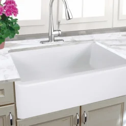 Nantucket Sinks Cape 33" Fireclay Farmhouse Sink, White, Harwich-33