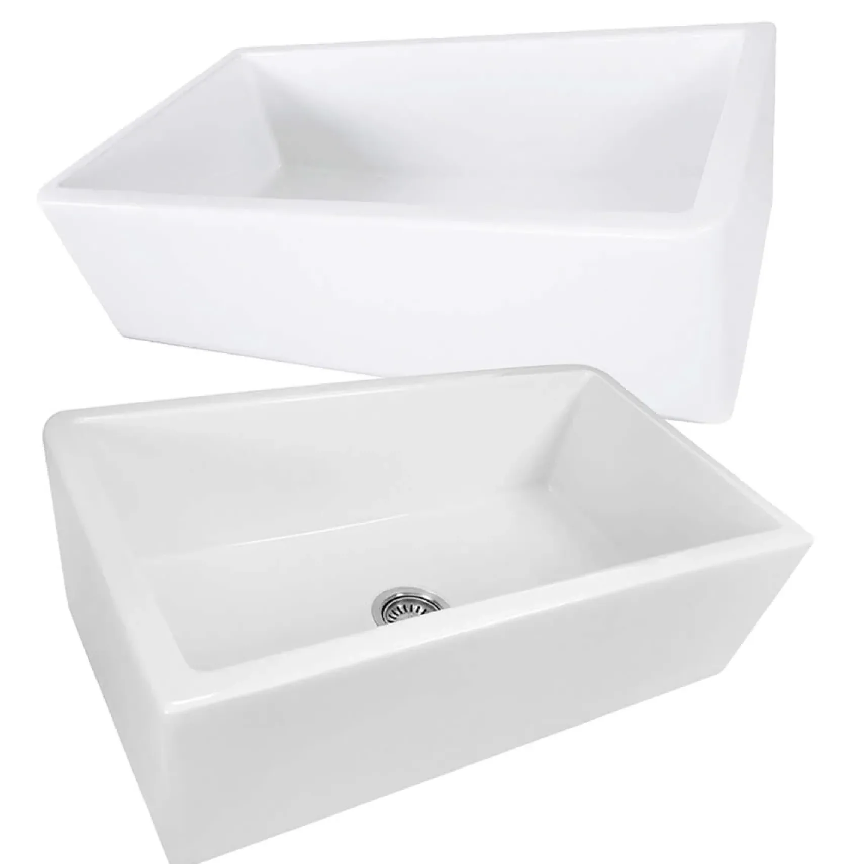 Nantucket Sinks Cape 33" Fireclay Farmhouse Sink, White, Harwich-33