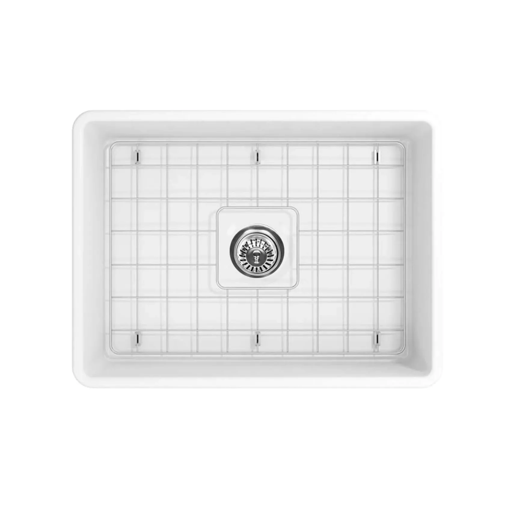 Nantucket Sinks Cape 24" Fireclay Farmhouse Sink, White, T-FCFS24