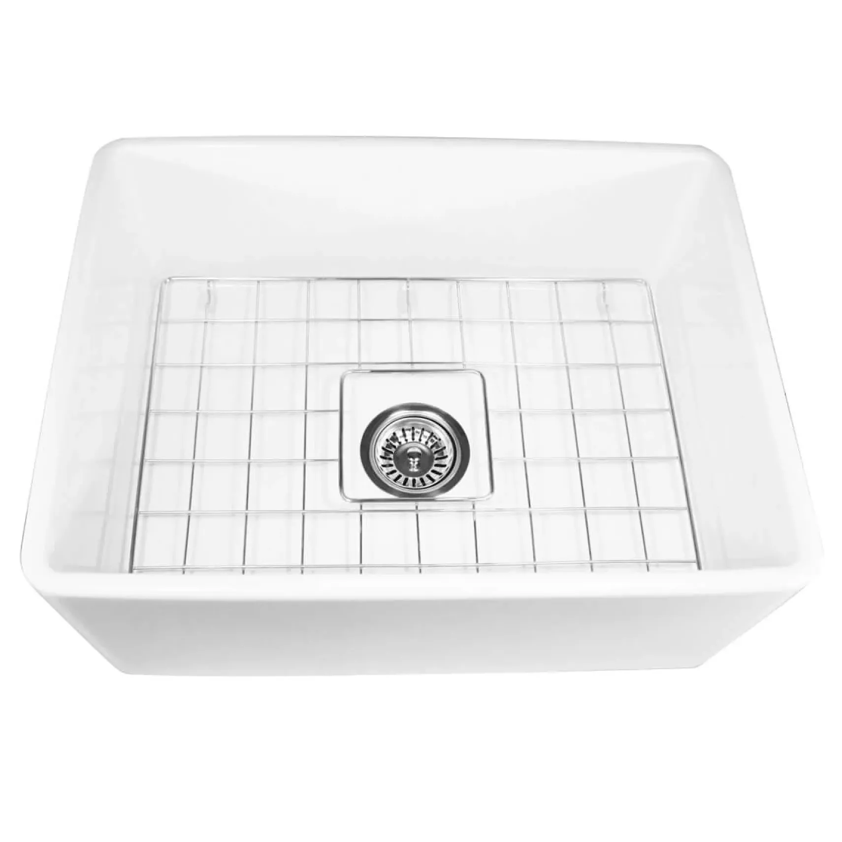 Nantucket Sinks Cape 24" Fireclay Farmhouse Sink, White, T-FCFS24