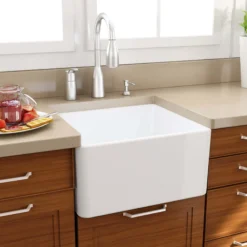 Nantucket Sinks Cape 20" Fireclay Farmhouse Sink, White, T-FCFS20