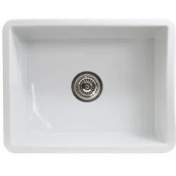 Nantucket Sinks Island 24" Dual Mount Fireclay Kitchen Sink with Accessories, White, ISFC24W-SB1