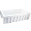 Nantucket Sinks Island 33" Fireclay Farmhouse Sink, White, ISFCW33x18SO