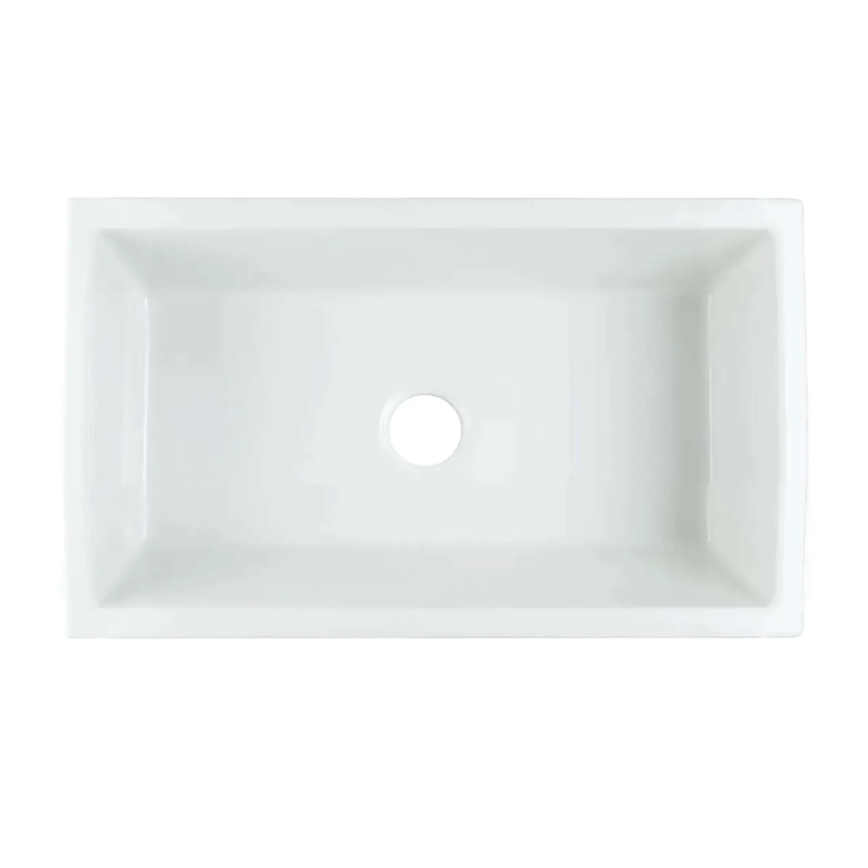 Nantucket Sinks Island 33" Fireclay Farmhouse Sink, White, ISFCW33x18SO
