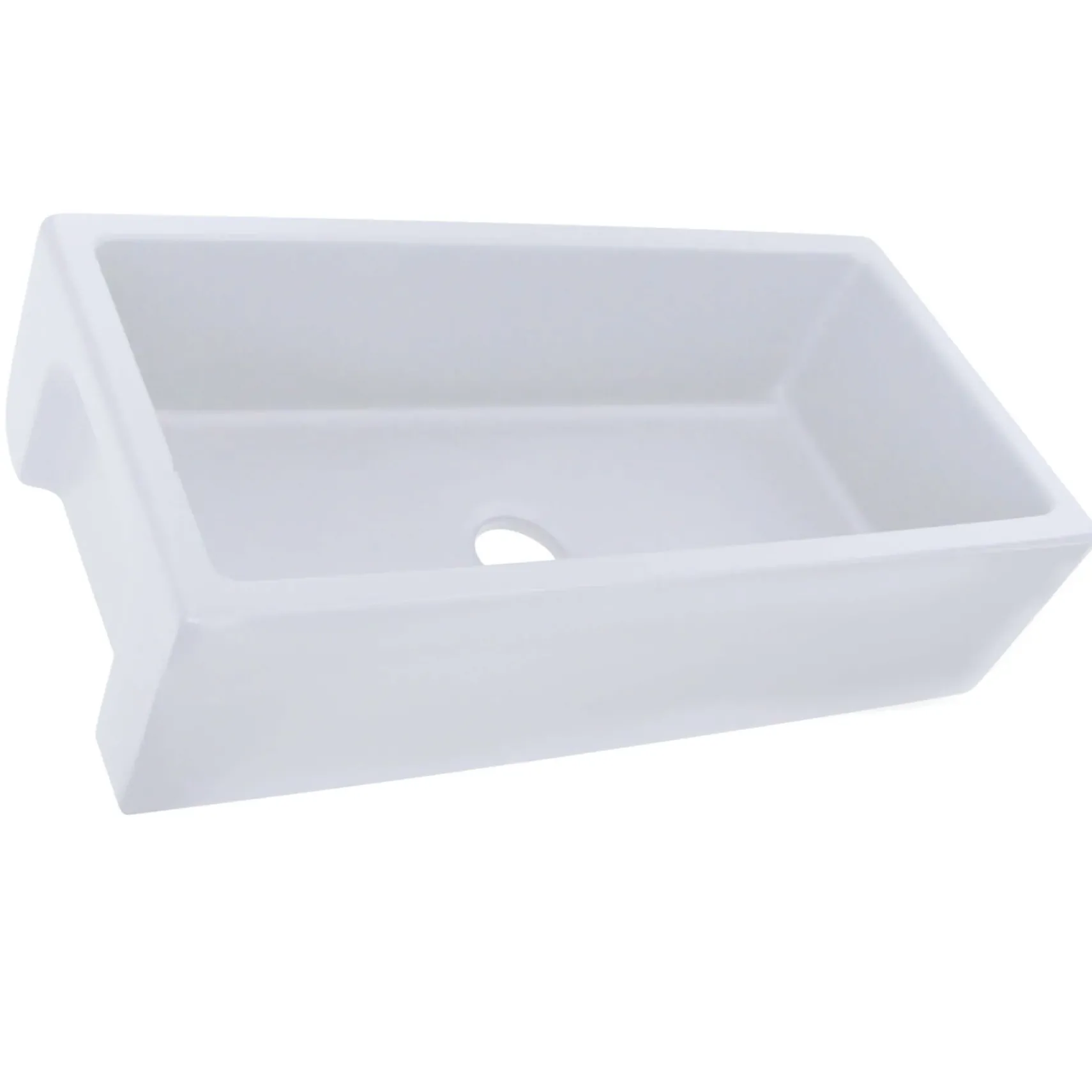 Nantucket Sinks Island 36" Fireclay Farmhouse Sink, White, ISFCW36x18SO