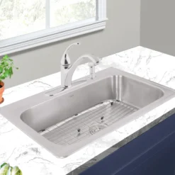 Nantucket Sinks Madaket 33" Stainless Steel Kitchen Sink, 18 Gauge, NS3322-8