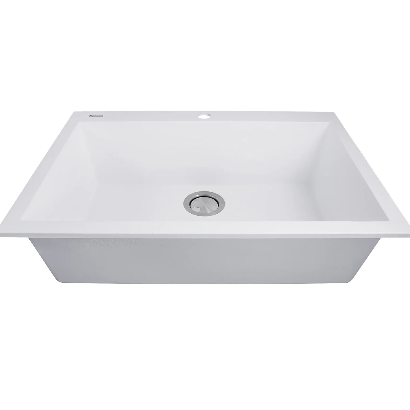 Nantucket Sinks Plymouth 27" Dual Mount Granite Composite Kitchen Sink with Accessories, White, PR2720-DM-W